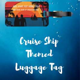 ファミリークルーズバケーションサンセットパーソナライズ ラゲッジタグ