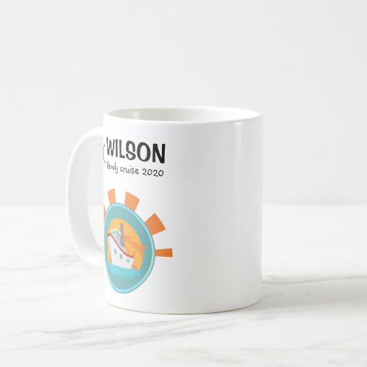 ファミリークルーズバケーショントラベルキープサケ コーヒーマグカップ (正面左)