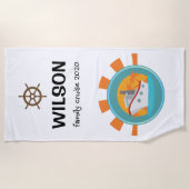 ファミリークルーズバケーショントラベルキープサケ ビーチタオル (正面)