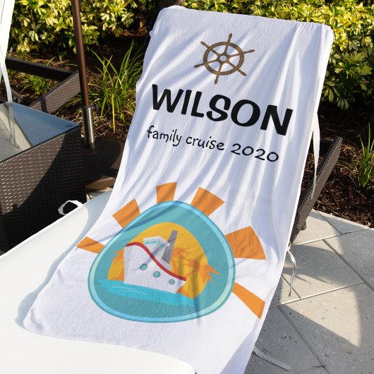 ファミリークルーズバケーショントラベルキープサケ ビーチタオル