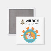 ファミリークルーズバケーショントラベルキープサケ マグネット (正面/裏面)