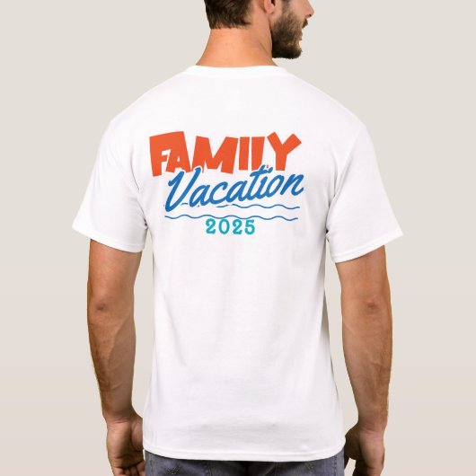 ファミリークルーズバケーションブルーズパーソナライズドTシャツ Tシャツ (裏面)