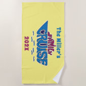 ファミリークルーズワードアートカスタム ビーチタオル (正面)