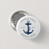 ファミリークルーズ船 nautical アンカーカスタム 缶バッジ (正面&裏面)