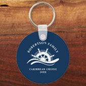 ファミリーク航海のルーズシップ車輪ネイビーブルー キーホルダー (正面)