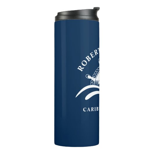 ファミリーク航海のルーズシップ車輪ネイビーブルー タンブラー (回転左)