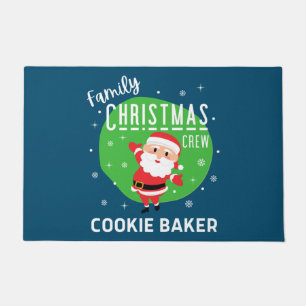 ファミリーグループクリスマスパーティーパジャマスクッキーベイカー ドアマット