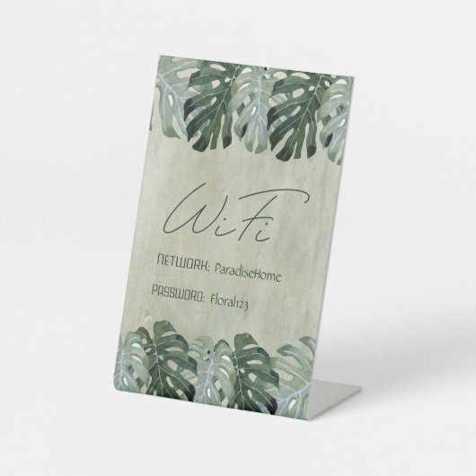 ファミリーゲスト熱帯フローラWIFIパスワードの署名 台座サイン (正面)