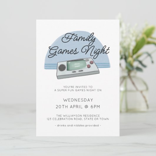ファミリーゲームナイトゲームコンソールゲーマー 招待状 (スタンド正面)