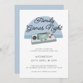 ファミリーゲームナイトゲームコンソールゲーマー 招待状 (正面/裏面)