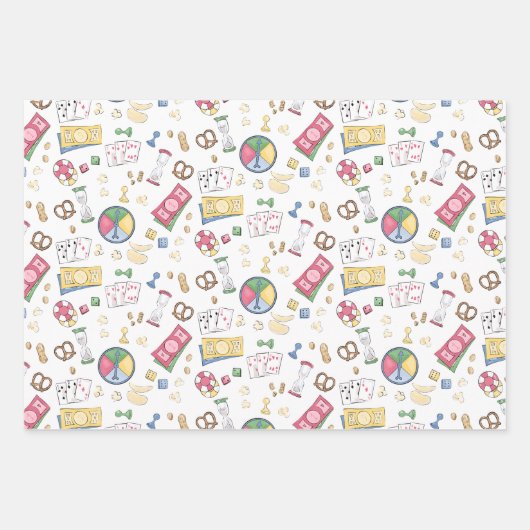 ファミリーゲームナイトサマーキャンプボードゲームキャンパー ラッピングペーパーシート (正面)