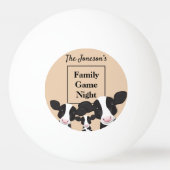 ファミリーゲームナイトネーム白黒牛 卓球ボール (正面)