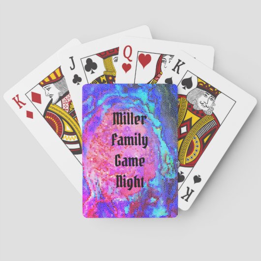 ファミリーゲーム夜の鮮やかスパイラルモザイク トランプ (裏面)