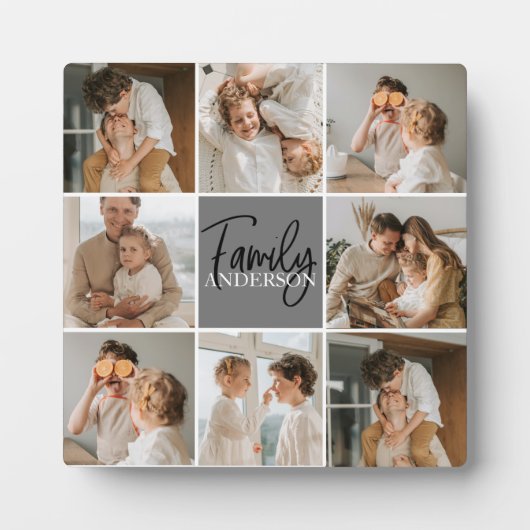 ファミリーコラージュ写真&グパーソナライズされたレーギフト フォトプラーク (正面)