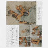 ファミリーコラージュ素朴ブモダンパーソナライズされたケット フリースブランケット (正面)