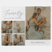 ファミリーコラージュ素朴ブモダンパーソナライズされたケット フリースブランケット (正面(横))