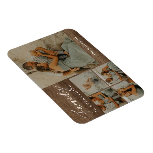 ファミリーコラージュ素朴マモダンパーソナライズされたグネット マグネット (右側)