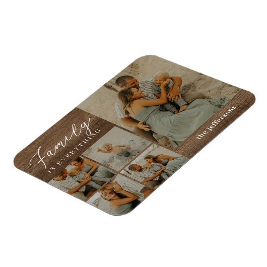 ファミリーコラージュ素朴マモダンパーソナライズされたグネット マグネット (左側)