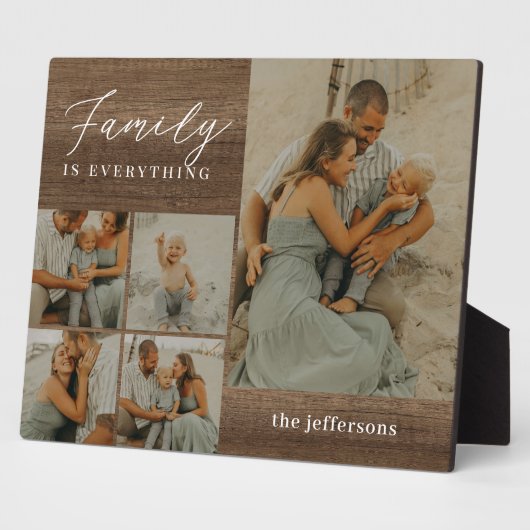 ファミリーコラージュ素朴写真モダンデスクトップのプラーク フォトプラーク (側面)