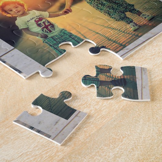 ファミリーコラージュ6枚写真と苗字jigsaw puz ジグソーパズル (側面)