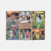 ファミリーコレ素朴ージ6枚写真家名木材 フリースブランケット (正面(横))