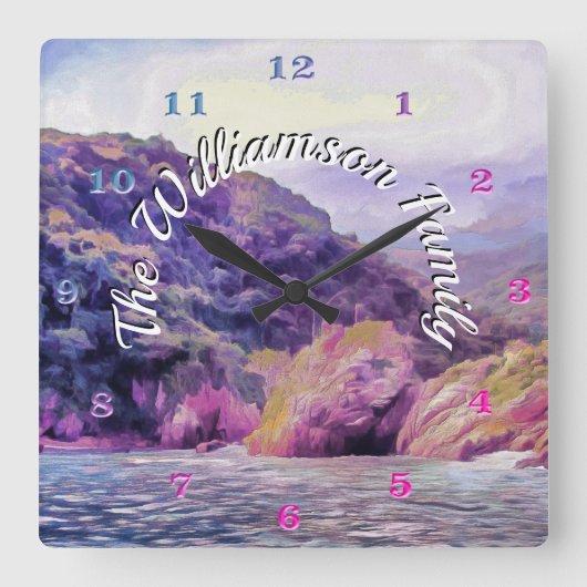 ファミリーコースタルイェラパへプエルト1620 スクエア壁時計 (正面)