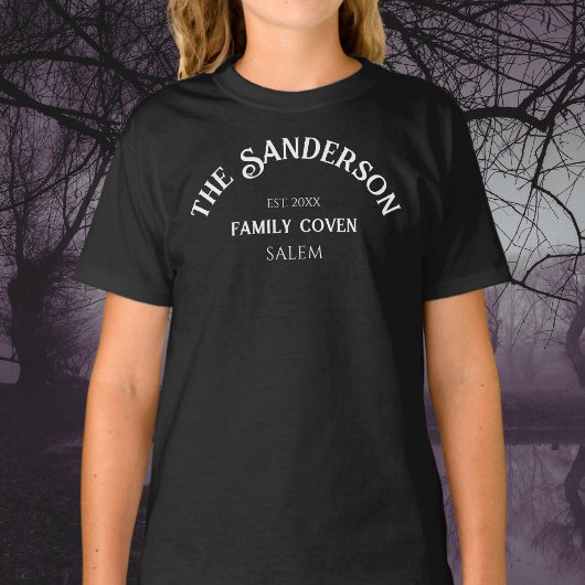 ファミリーコーベンクルー名前をカスタムするハロウィンキッズブラック Tシャツ