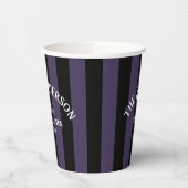 ファミリーコーヴェンクルーパープルブラックストライプハロウィーン 紙コップ (左)