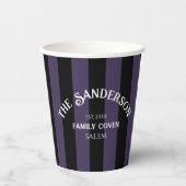 ファミリーコーヴェンクルーパープルブラックストライプハロウィーン 紙コップ (正面)