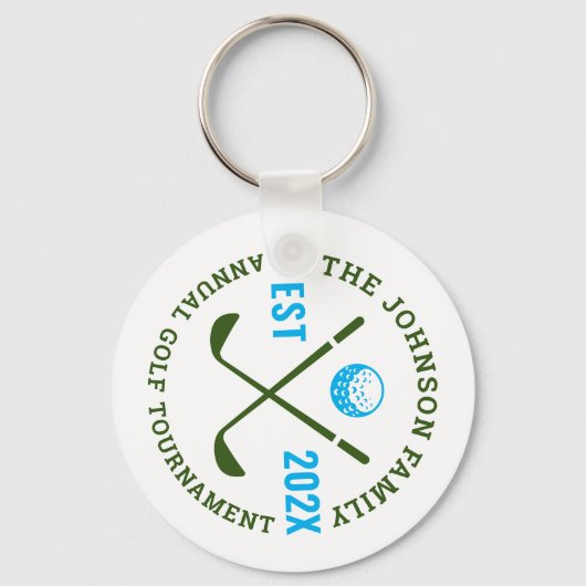 ファミリーゴルフ大会 |ロゴカスタムロゴ キーホルダー (正面)