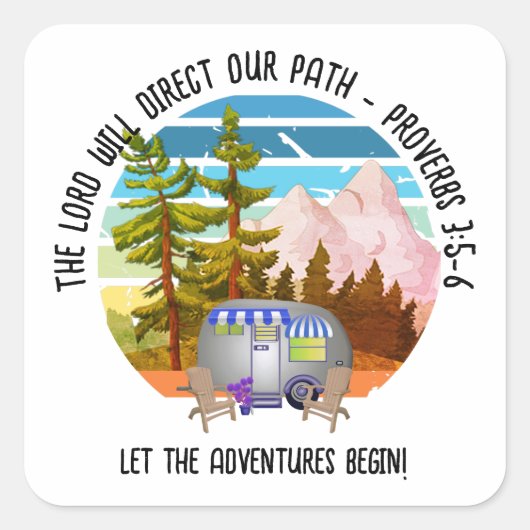 ファミリーサマーキャンピングクリスチャンヴァンライフ スクエアシール (正面)