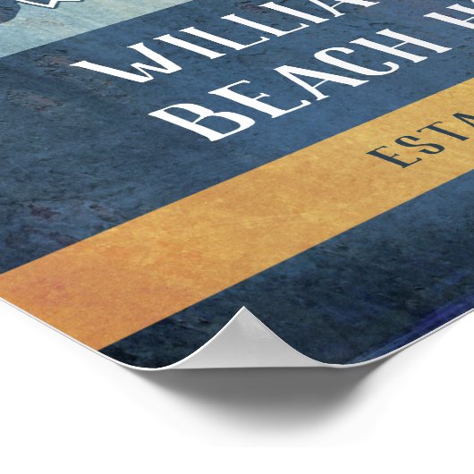 ファミリーサマービーチハウスレトロバンモノグラムの ポスター (角)