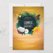 ファミリーサマーホリデイビーチパーティの招待状 招待状 (正面)