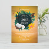 ファミリーサマーホリデイビーチパーティの招待状 招待状 (スタンド正面)