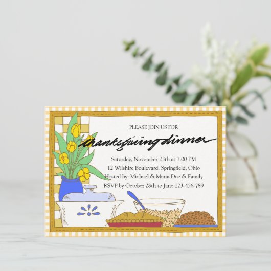 ファミリーサンクスギビングディナー招待状 招待状 (スタンド正面)