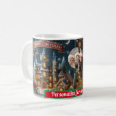 ファミリーサンタクロースカラフルクリスマス コーヒーマグカップ (正面左)