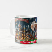 ファミリーサンタクロースカラフルクリスマス コーヒーマグカップ (正面左)