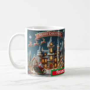 ファミリーサンタクロースカラフルクリスマス コーヒーマグカップ