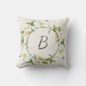 ファミリーサークル引用文とモノグラムとのリース クッション (正面)