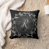 ファミリーサークル引用文ブラックロックとモノグラム クッション (ブランケット)