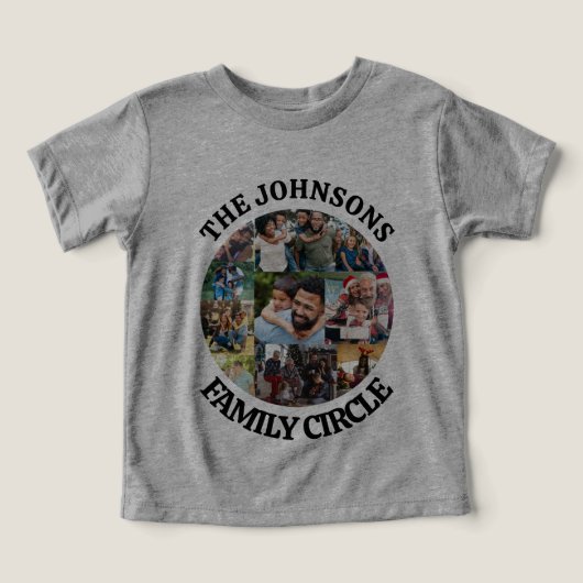 ファミリーサークル |写真パーソナライズされたユニークコラージュ (デザイン正面)