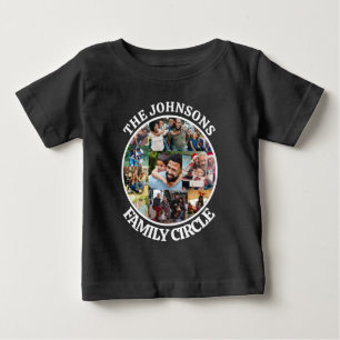 ファミリーサークル 写真パーソナライズされたユニークコラージュ ベビーTシャツ
