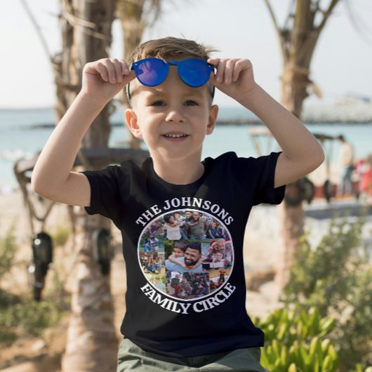 ファミリーサークル |写真パーソナライズされたユニークコラージュ Tシャツ