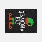 ファミリーザおばあちゃん小妖精や小人クリスマスPjパジャママッチン フリースブランケット (正面(横))