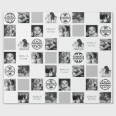 ファミリーシックスフォトカスタム白黒 ラッピングペーパー (フラット)