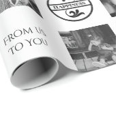 ファミリーシックスフォトカスタム白黒 ラッピングペーパー (ロールコーナー)