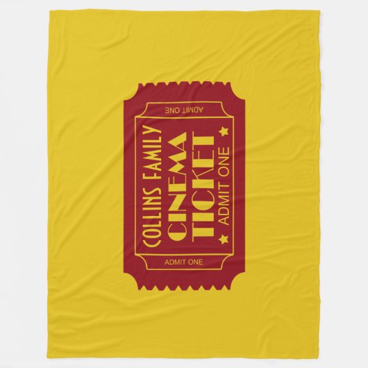 ファミリーシネマチケット名前をカスタムする フリースブランケット (正面)