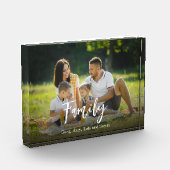 ファミリーシンプルタイポグラフィパーソナライズされた フォトブロック (左)