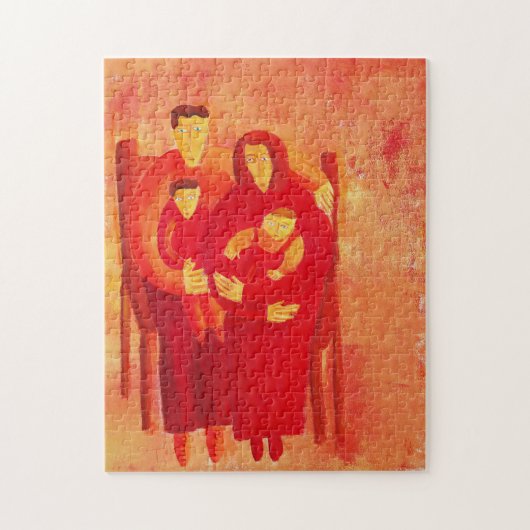ファミリーシーコンテンポラリートアートポートレート絵画ズ ジグソーパズル (縦)