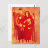 ファミリーシーコンテンポラリートアートポートレート絵画ズ ポストカード (正面/裏面)